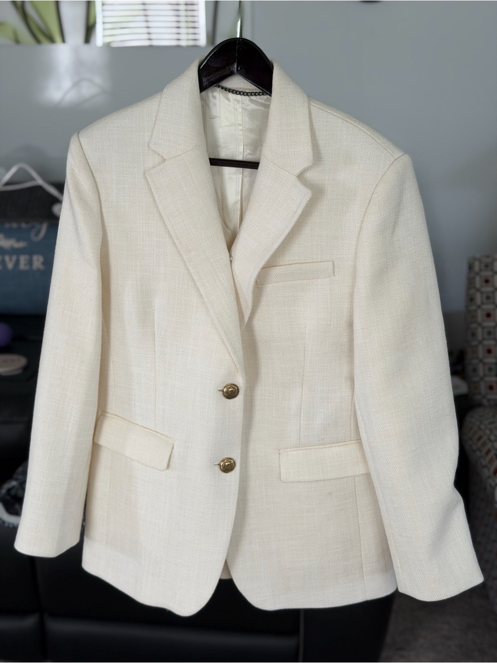 The Kooples Cream White Jacket with Black Tags